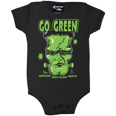 Go Green Monster onesie by Cartel Ink - SALE 24 month only