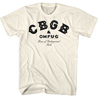 CBGB- Black Logo on a natural shirt