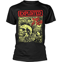 Exploited- Punk's Not Dead Collage on a black shirt