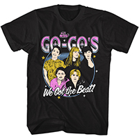 Go-Go's- We Got The Beat Band Pic on a black ringspun cotton shirt