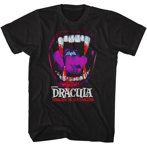 Hammer House Of Horror- Dracula, Principe De Las Tiniebas on a black ringspun cotton shirt