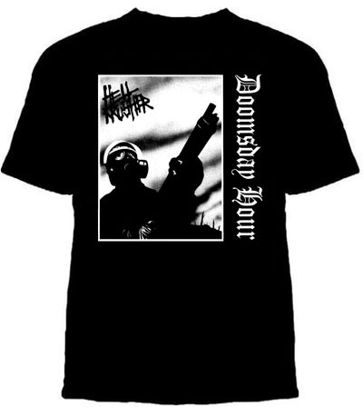 Hellkrusher- Doomsday Hour on a black shirt (Sale price!)