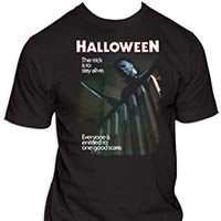 Halloween- The Trick Is To Stay Alive (Michael At Stairs) on a black shirt (Sale price!)
