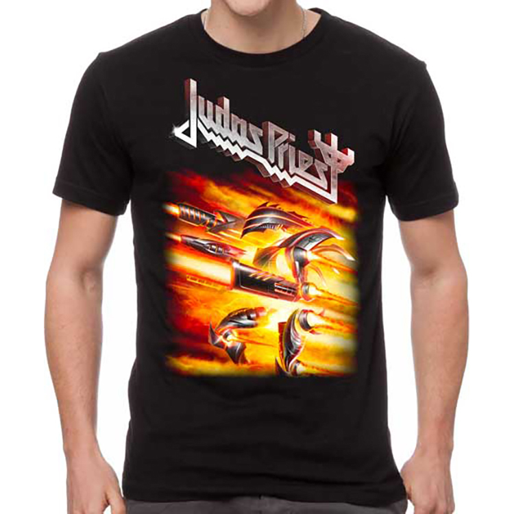 Judas Priest- Firepower on a black shirt
