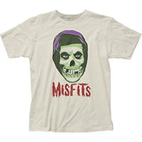 Misfits- Hooded Fiend Skull on a vintage white ringspun cotton shirt