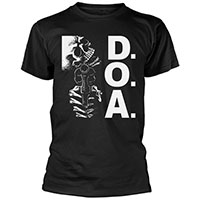 DOA- Skull & Gun on front, Talk-Action=0 on back on a black shirt