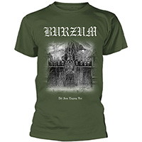 Burzum- Det Som Engang Var on an olive ringspun cotton shirt