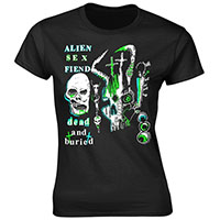 Alien Sex Fiend- Dead And Buried on a black girls shirt