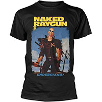 Naked Raygun- Understand? on a black shirt