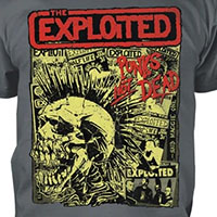 Exploited- Punk's Not Dead Collage on a grey shirt