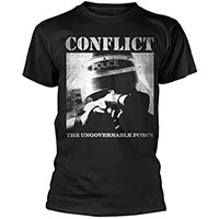 Conflict- The Ungovernable Force (Riot Police) on a black shirt