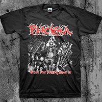 Phobia- Grind Your Fucking Head In on a black shirt