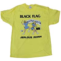 Black Flag- Jealous Again on a yellow shirt