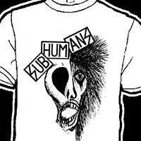 Subhumans- Half Skull on a white shirt