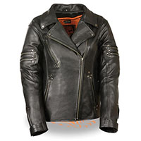 Ladies High Quality Zippered & Riveted Motorcycle Jacket by Milwaukee Leather