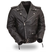 Basic Motorcycle Jacket- BLACK leather