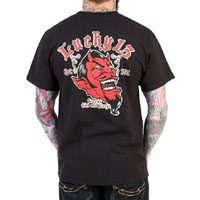 Grease Gas And Glory on a black shirt by Lucky 13 Clothing - SALE S only