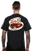 Speed Devil on a black shirt by Lucky 13 Clothing - SALE