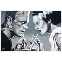 Amorous Libation Bride & Frankenstein Mike Bell -  Fine Art Print