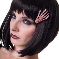 Glow in the Dark Skeleton Hand hair clip by Banned Apparel - 2 styles to choose from
