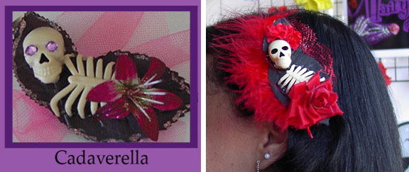 Cadaverella hair clips by Hairy Scary - SALE Monster Green only