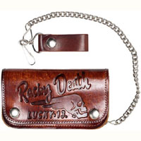 Death Racer Antiqued 6 " wallet with chain by Lucky 13