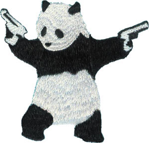 Banksy- Panda With Guns embroidered patch (ep316)