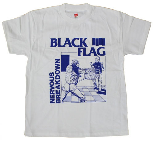 Black Flag- Nervous Breakdown on a white shirt