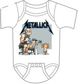 Metallica- Tattoo on a white onesie (Sale price!)