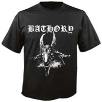 Bathory- Goat on front, Pentagram on back on a black shirt