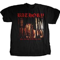 Bathory- Under The Sign Of The Black Mark on a black shirt