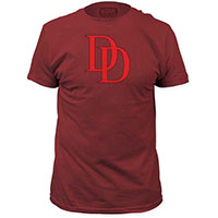 Marvel Comics- Daredevil Vintage DD Logo on a maroon ringspun cotton shirt (Sale price!)