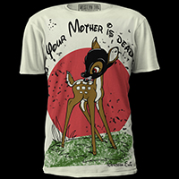 Your Mother is Dead by Western Evil on a Tan Shirt - SALE XS only